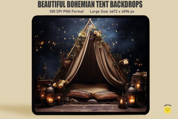 Beautiful Bohemian Tent Backdrop