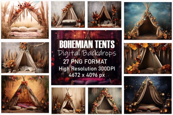 Beautiful Bohemian Tent Backdrops