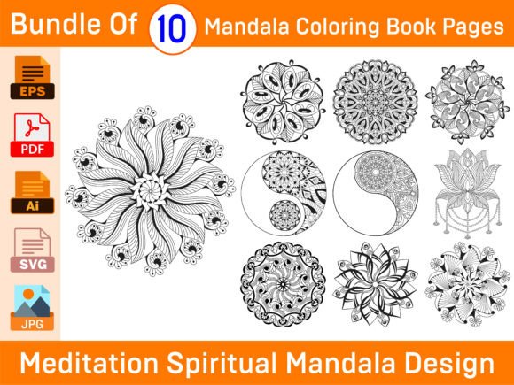 Bundle Of10 Meditation Spiritual Mandala