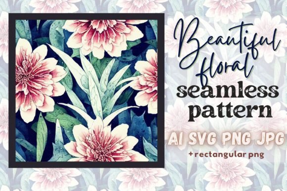 Exotic Flowers Floral Seamless Pattern