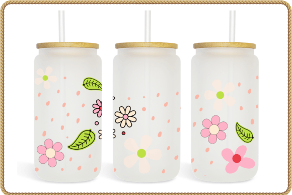 Floral 16oz Libbey Can Tumbler Wrap