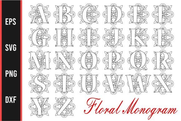 Floral Monogram Font