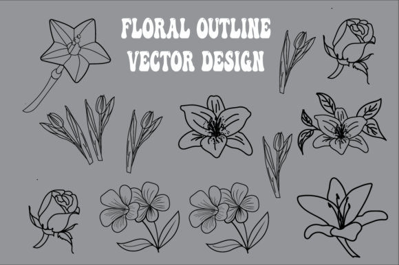 FLORAL OUTLINE VECTOR DESIGN