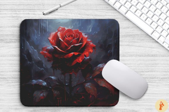 Gothic Dark Rose Mouse Pad Design
