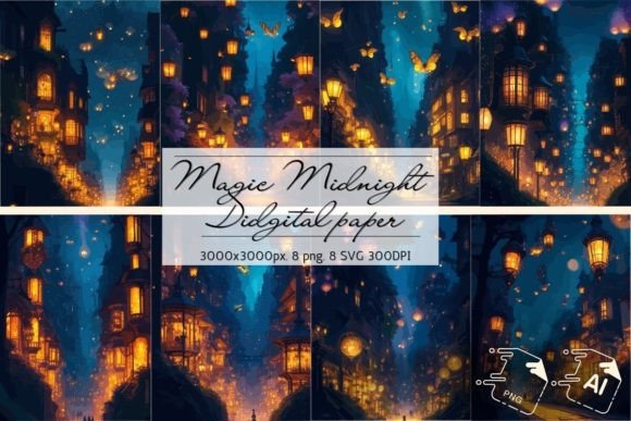 Magic Midnight Digital Paper