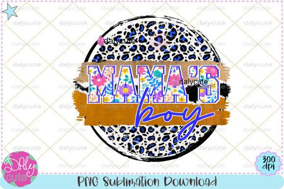 Mama’s Boy Floral Leopard Grunge PNG