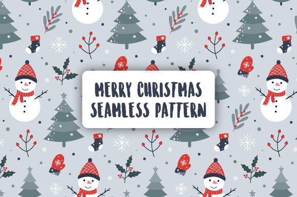 Merry Christmas Seamless Pattern