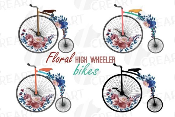Navy Blue and Blush Floral High Wheelers
