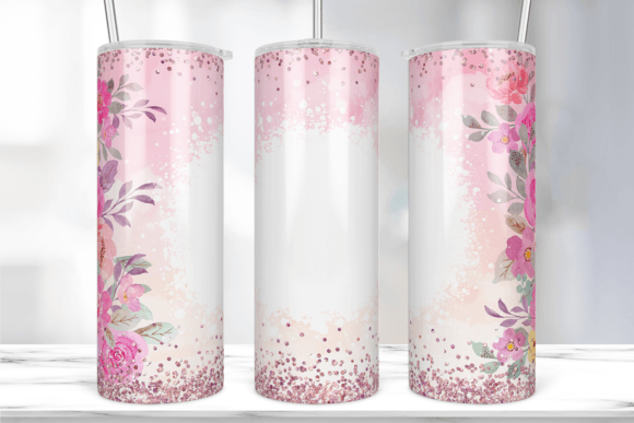 Pink Floral Tumbler Wrap Sublimation