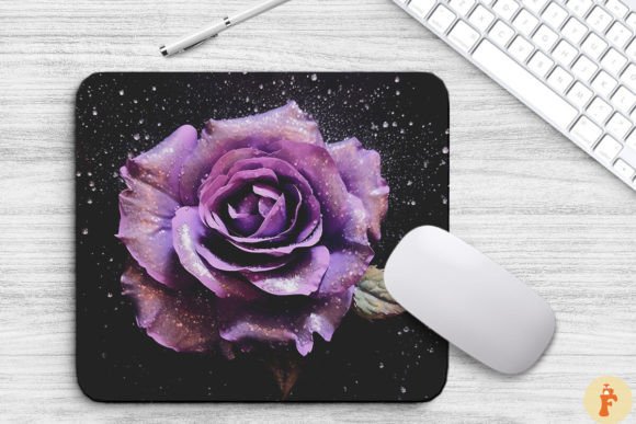 Romantic Purple Rose Mouse Pad Design