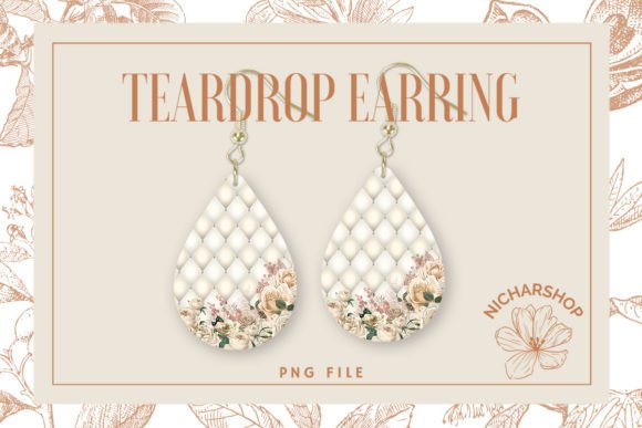 Rose Floral Diamond Pattern Teardrop7