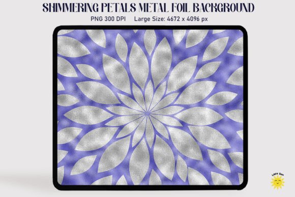 Shimmering Petals Metal Foil Background