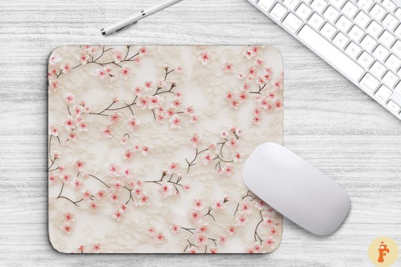 Vintage Lace Tiny Blossoms Mouse Pad