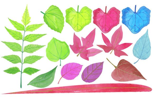 Watercolor Leaves. New Beautiful Leaves.