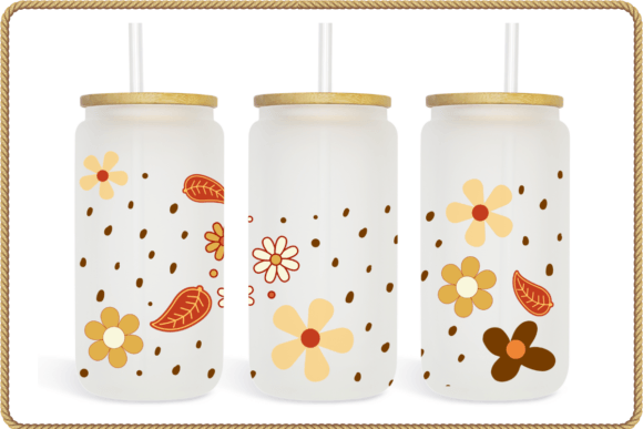 Wildflower 16oz Glass Can Floral Tumbler